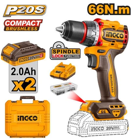 Compact Brushless Cordless Drill 66nm