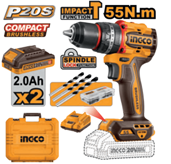 Compact Brushless Cordless Impact Drill 55nm