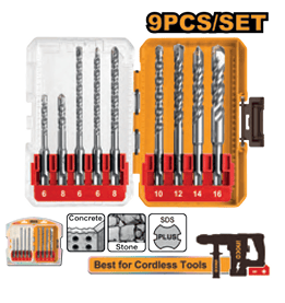 9 Pcs SDS plus hammer drill bits set