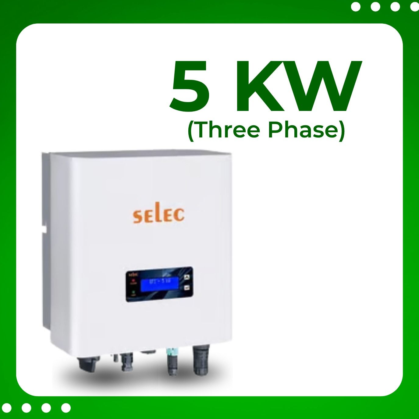 Three Phase, 5 kW Solar On Grid Inverter, BIS Certified(With DC Switch)