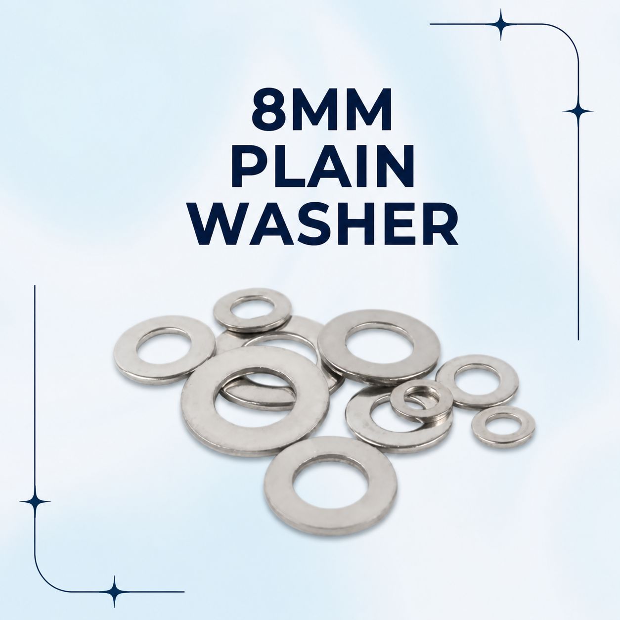 8MM PLAIN WASHER(MOQ-500 Nos)