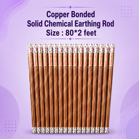 Copper Bonded Solid Chemical Earthing Rod Size : 80*2  feet, As per IS 3043