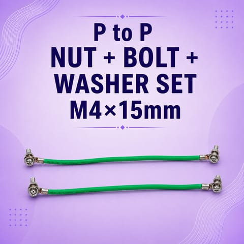 P to P Nut + Bolt + Washer Set M4×15mm