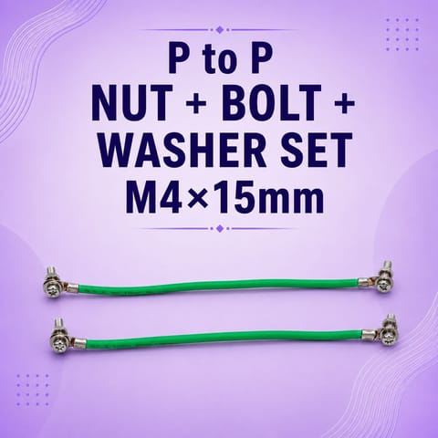 P to P Nut + Bolt + Washer Set M4×15mm