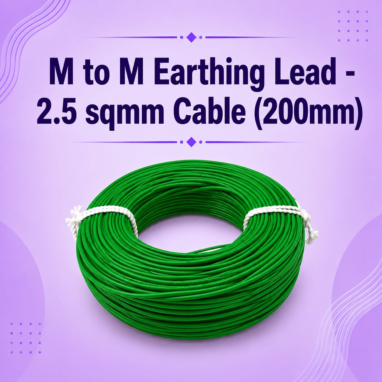 M to M Earthing Lead - 2.5 sqmm Cable (200mm)
