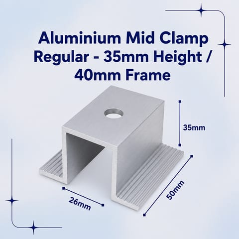 Aluminium Mid Clamp Regular - 35mm Height / 40mm Frame