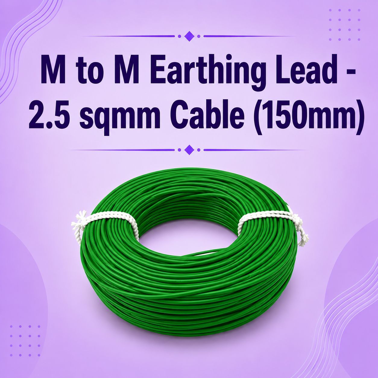 M to M Earthing Lead - 2.5 sqmm Cable (150mm)