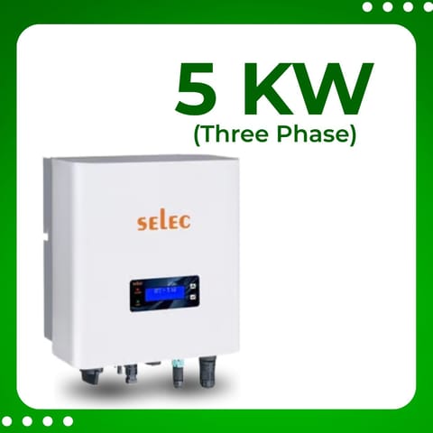 Selec Three Phase, 5 kW Solar On Grid Inverter, BIS Certified(With DC Switch)