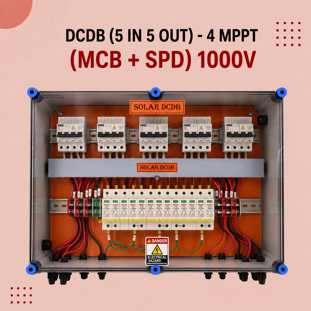 DCDB (5 IN 5 OUT)- 4 MPPT (MCB + SPD) 1000V