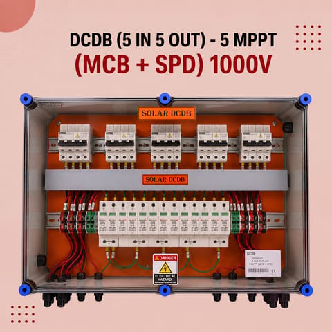 DCDB (5 IN 5 OUT)- 5 MPPT (MCB + SPD) 1000V