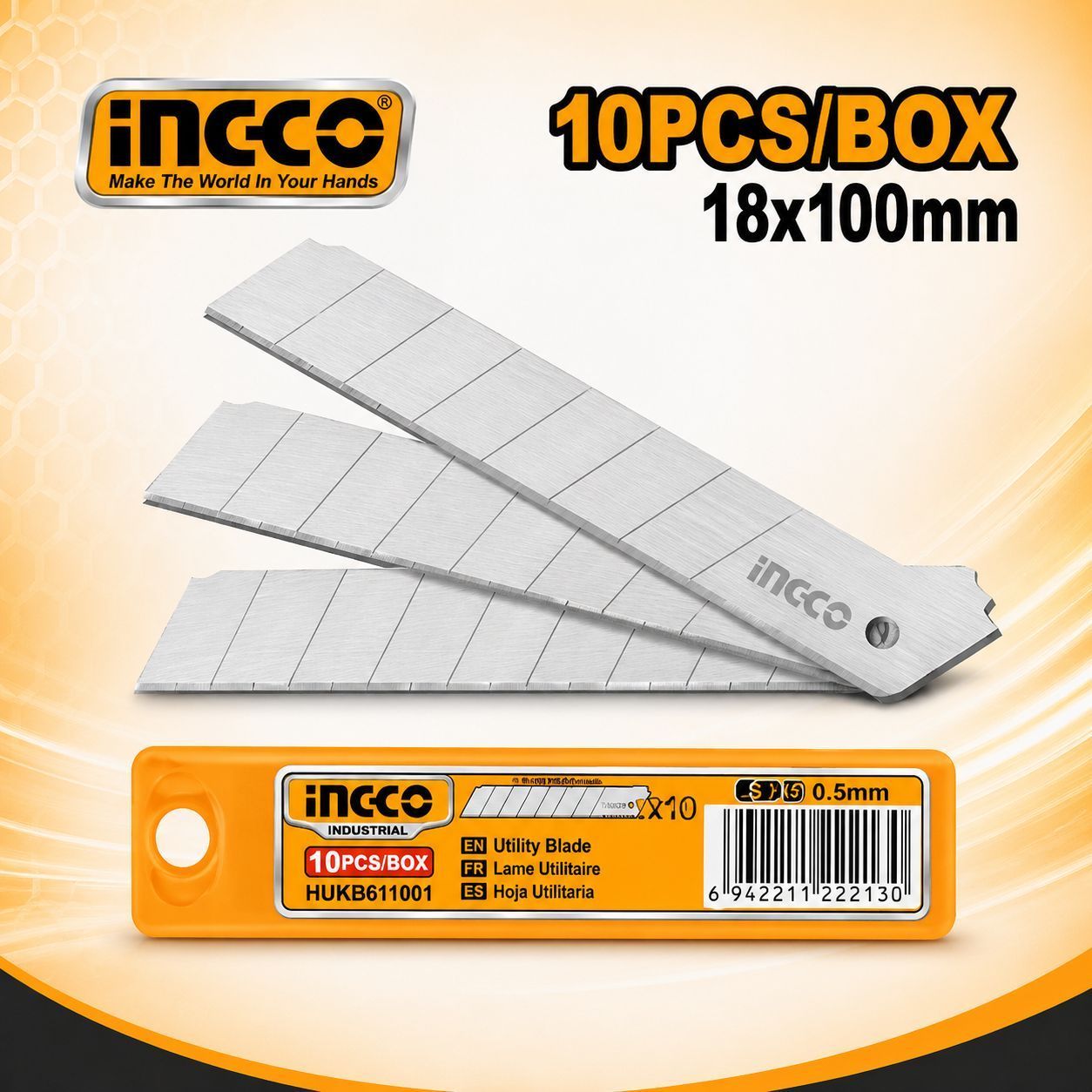 10 Pcs 18mm knife blades set