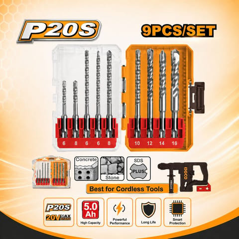 9 Pcs SDS plus hammer drill bits set