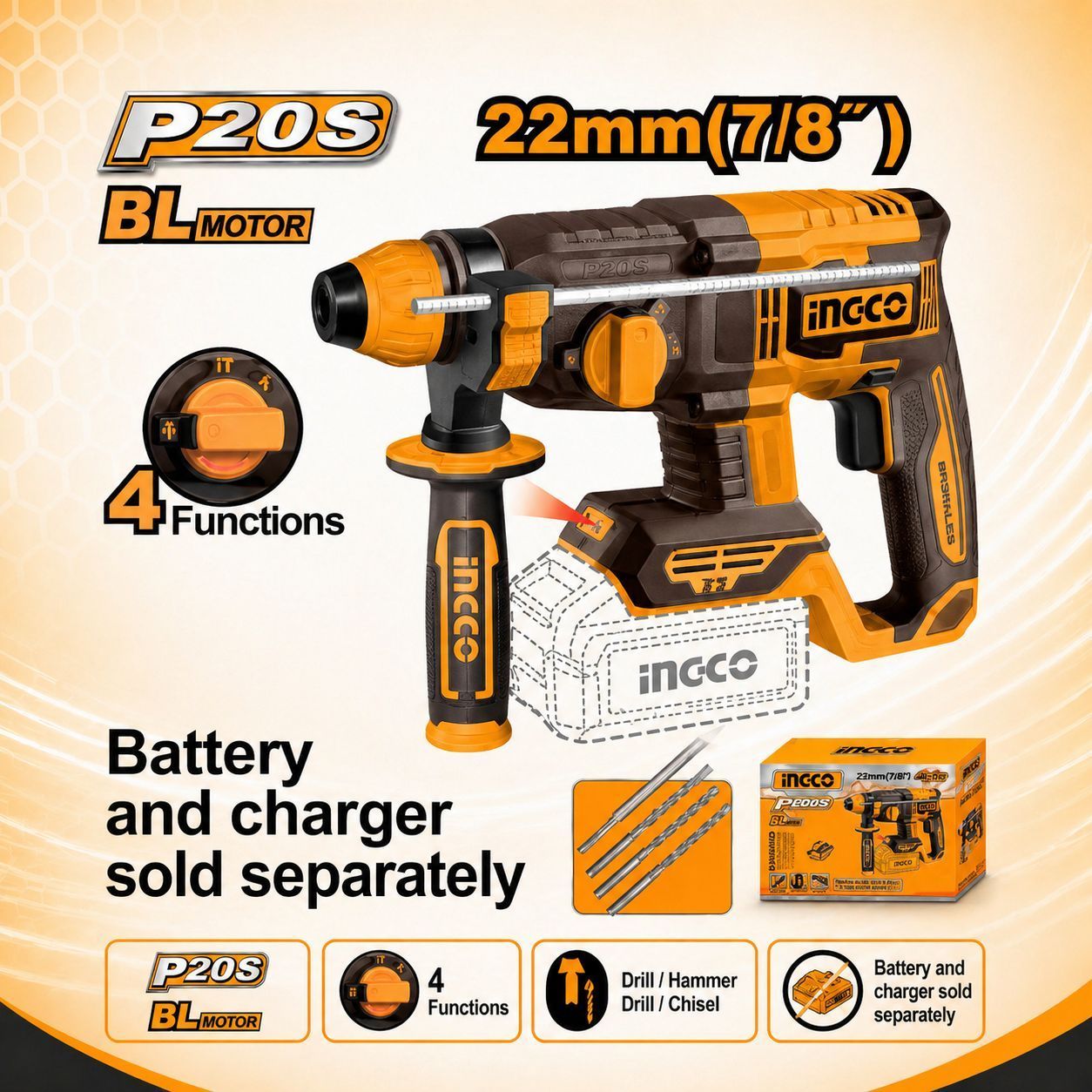 Cordless rotary hammer