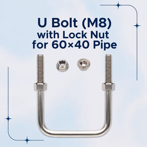 U Bolt (M8) with Lock Nut for 60×40 Pipe