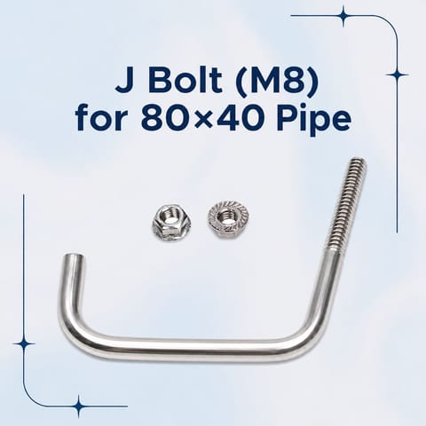 J Bolt (M8) with Flange Nut for 80×40 Pipe