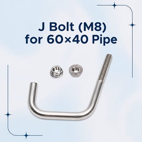 J Bolt (M8) with Flange Nut for 60×40 Pipe