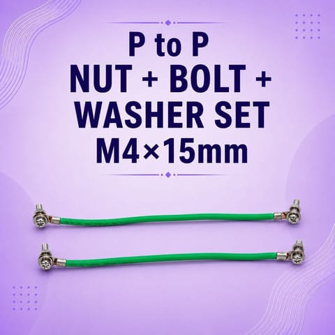 P to P Nut + Bolt + Washer Set M4×15mm