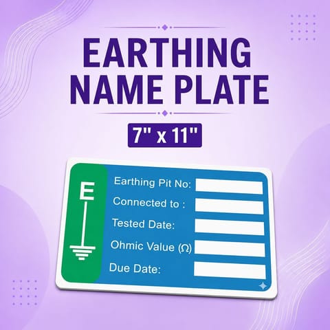 Earthing Name Plate (7" x 11")