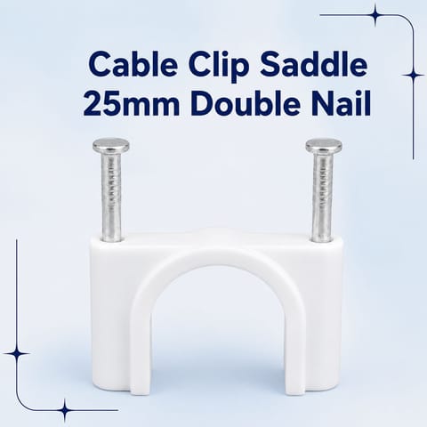 Cable Clip Saddle 25mm Double Nail
