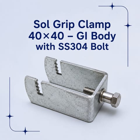 Sol Grip Clamp 40×40 – GI Body with SS304 Bolt