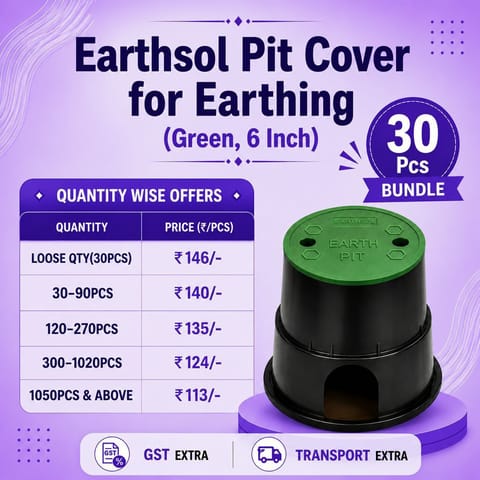 Earthsol Pit Cover for Earthing (Green, 6 Inch)
