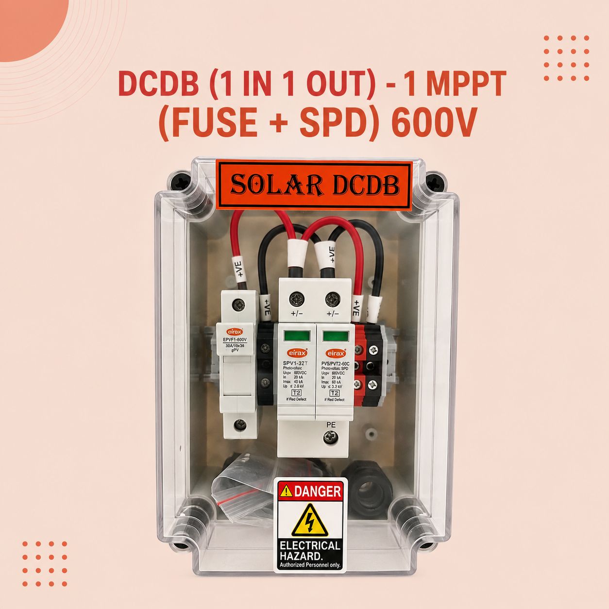 DCDB (1 IN 1 OUT)- 1 MPPT (FUSE + SPD) 600V