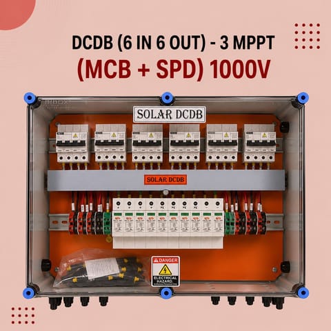 DCDB (6 IN 6 OUT)-3 MPPT (MCB + SPD) 1000V