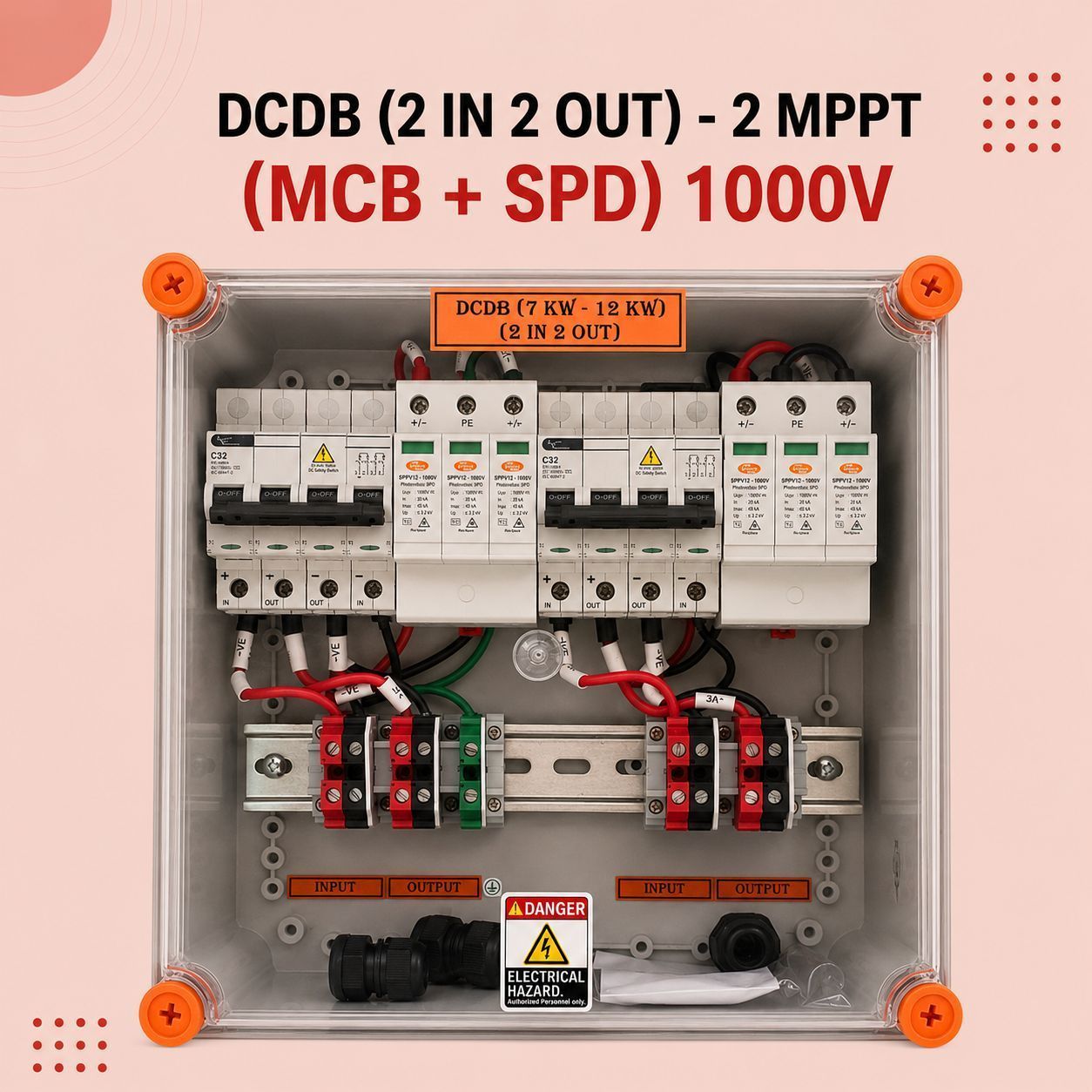DCDB (2 IN 2 OUT)- 2 MPPT (MCB + SPD) 1000V
