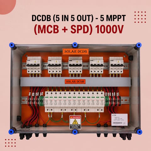 DCDB (5 IN 5 OUT)- 5 MPPT (MCB + SPD) 1000V