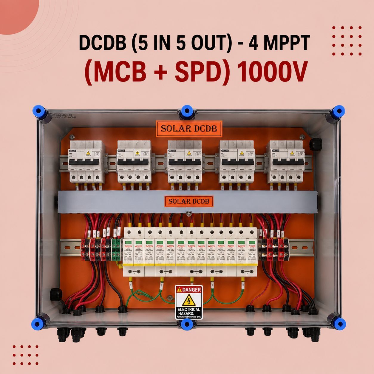 DCDB (5 IN 5 OUT)- 4 MPPT (MCB + SPD) 1000V