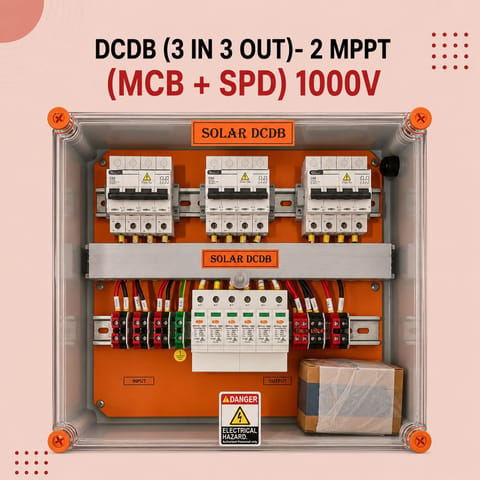 DCDB (3 IN 3 OUT)- 2 MPPT (MCB + SPD) 1000V
