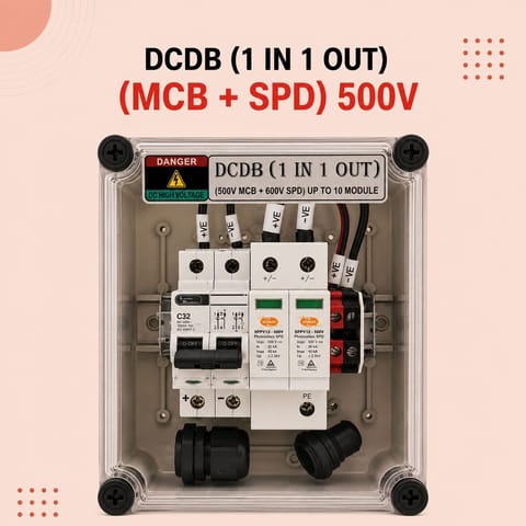 DCDB (1 IN 1 OUT) (MCB + SPD) 500V