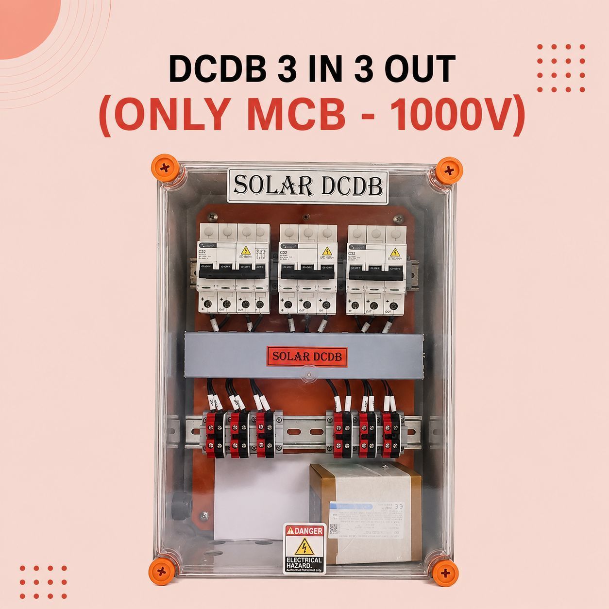 DCDB 3 IN 3 OUT (ONLY MCB – 1000V)