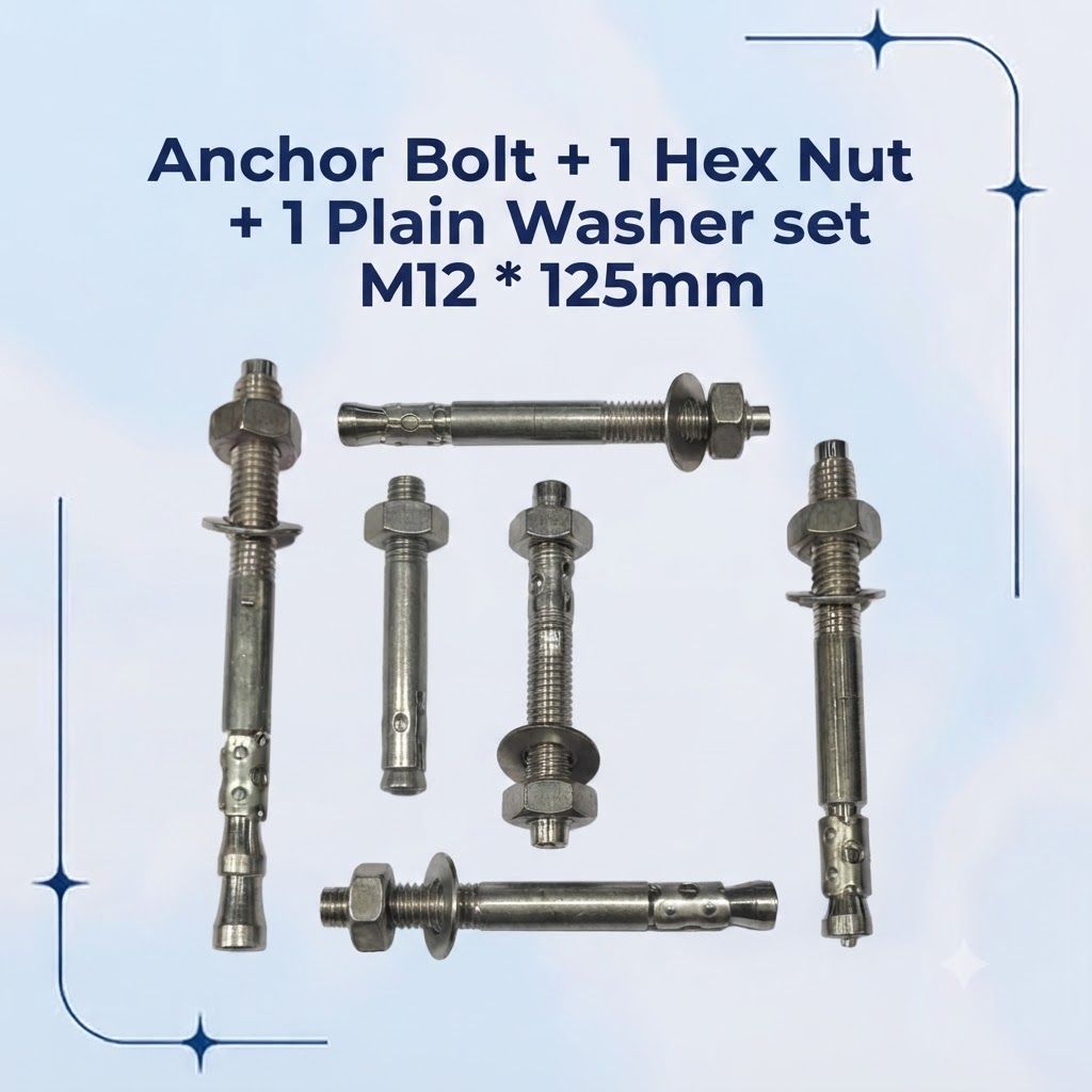 Anchor Bolt with 1 Hex Nut and 1 Plain Washer 