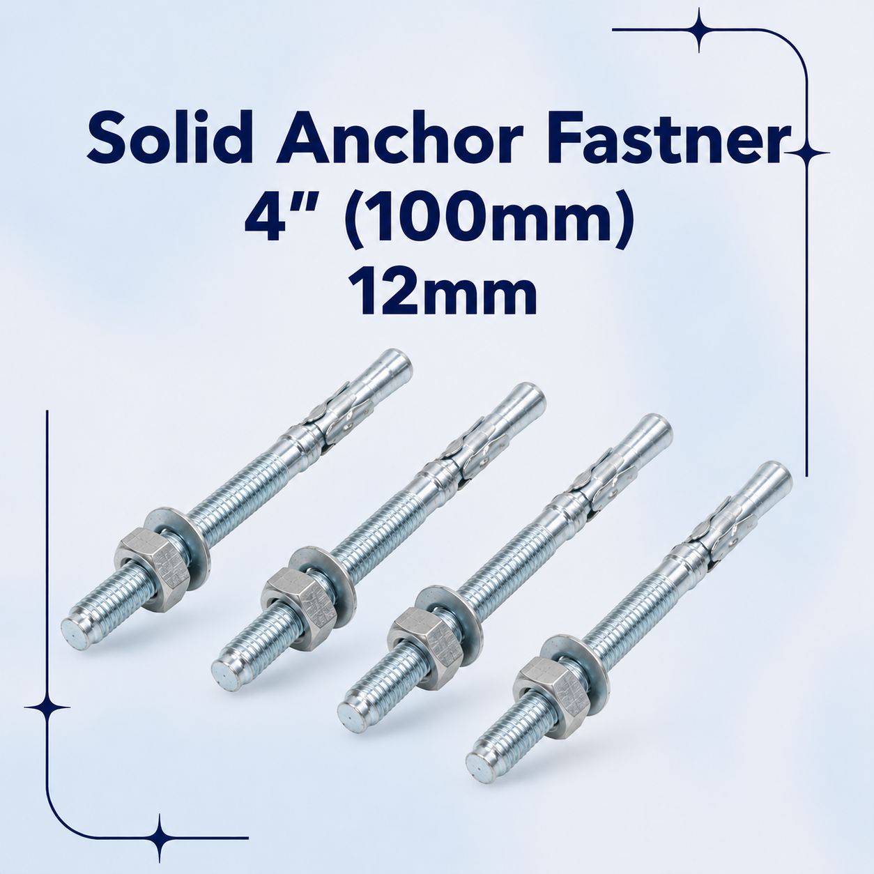 Solid Anchor Fastner 4" (100mm) 12mm