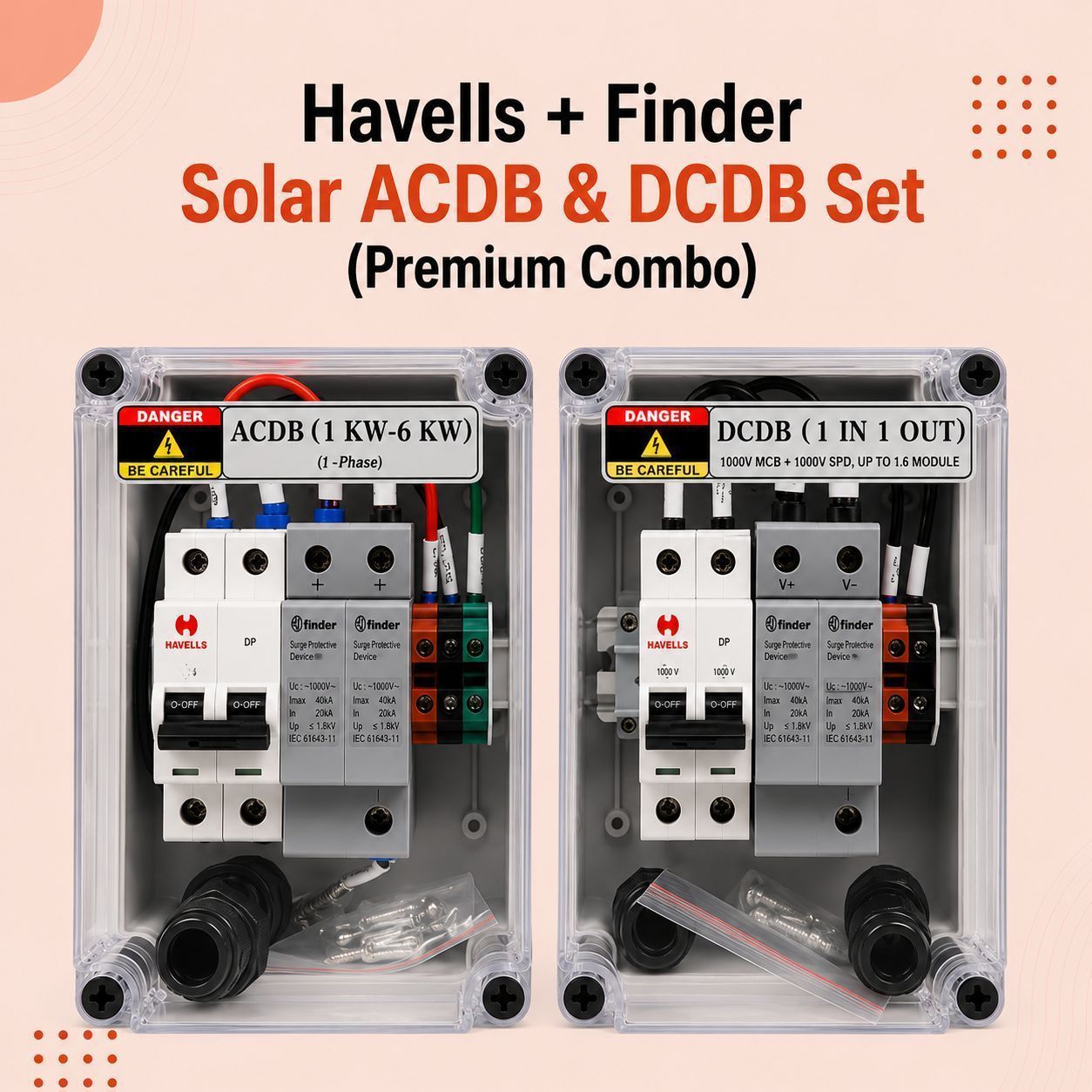 Havells + Finder Solar ACDB & DCDB Set (Premium Combo)