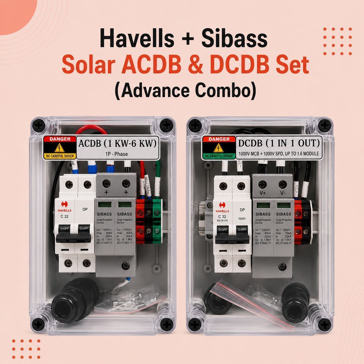 Havells + Sibass Solar ACDB & DCDB Set (Advance Combo)