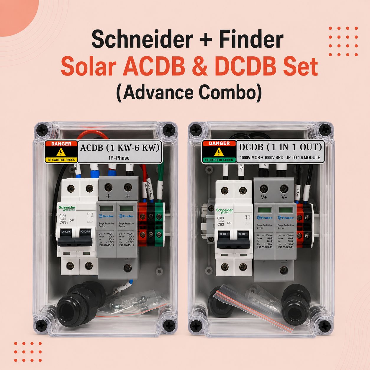 Schneider + Finder Solar ACDB & DCDB Set (Advance Combo)