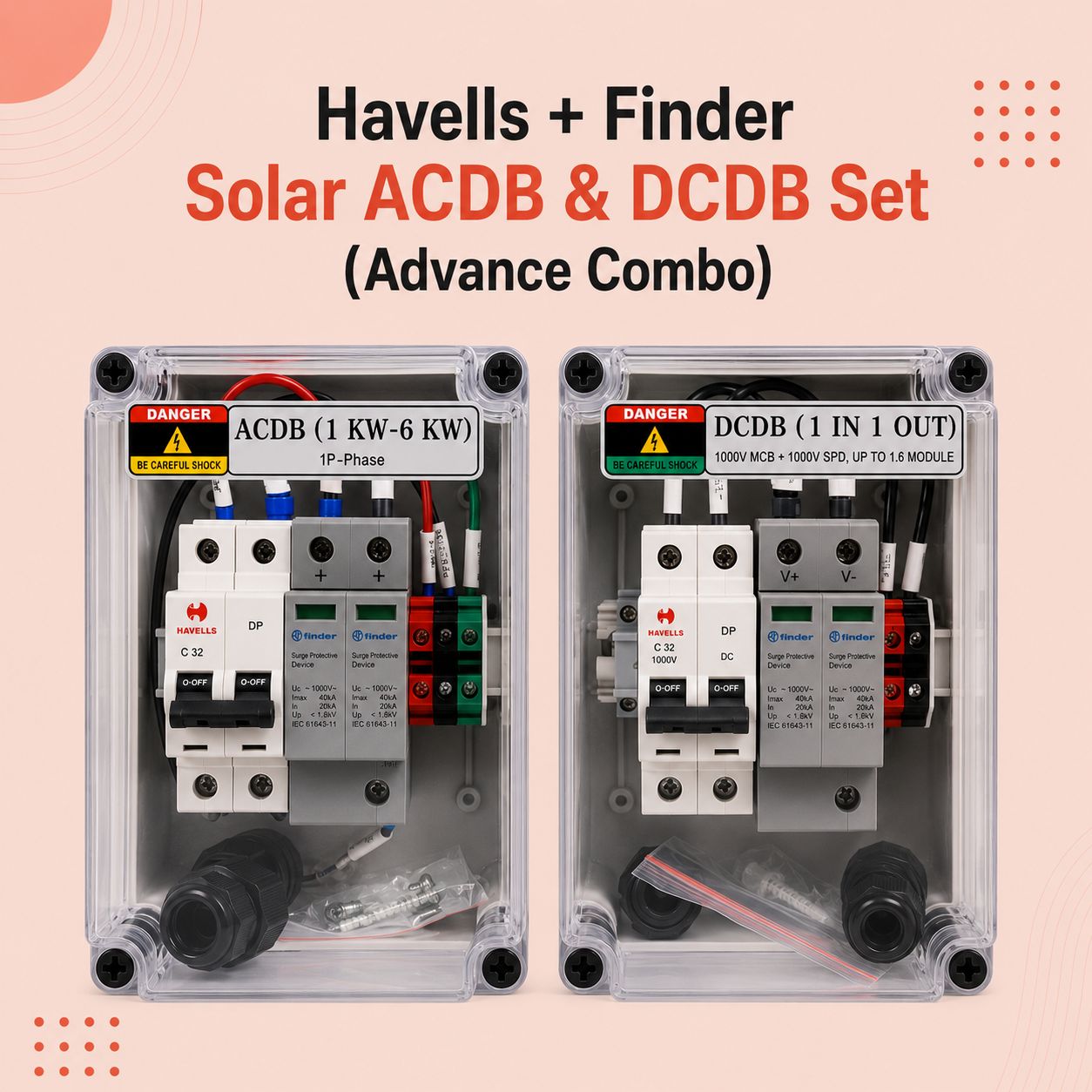 Havells + Finder Solar ACDB & DCDB Set (Advance Combo)
