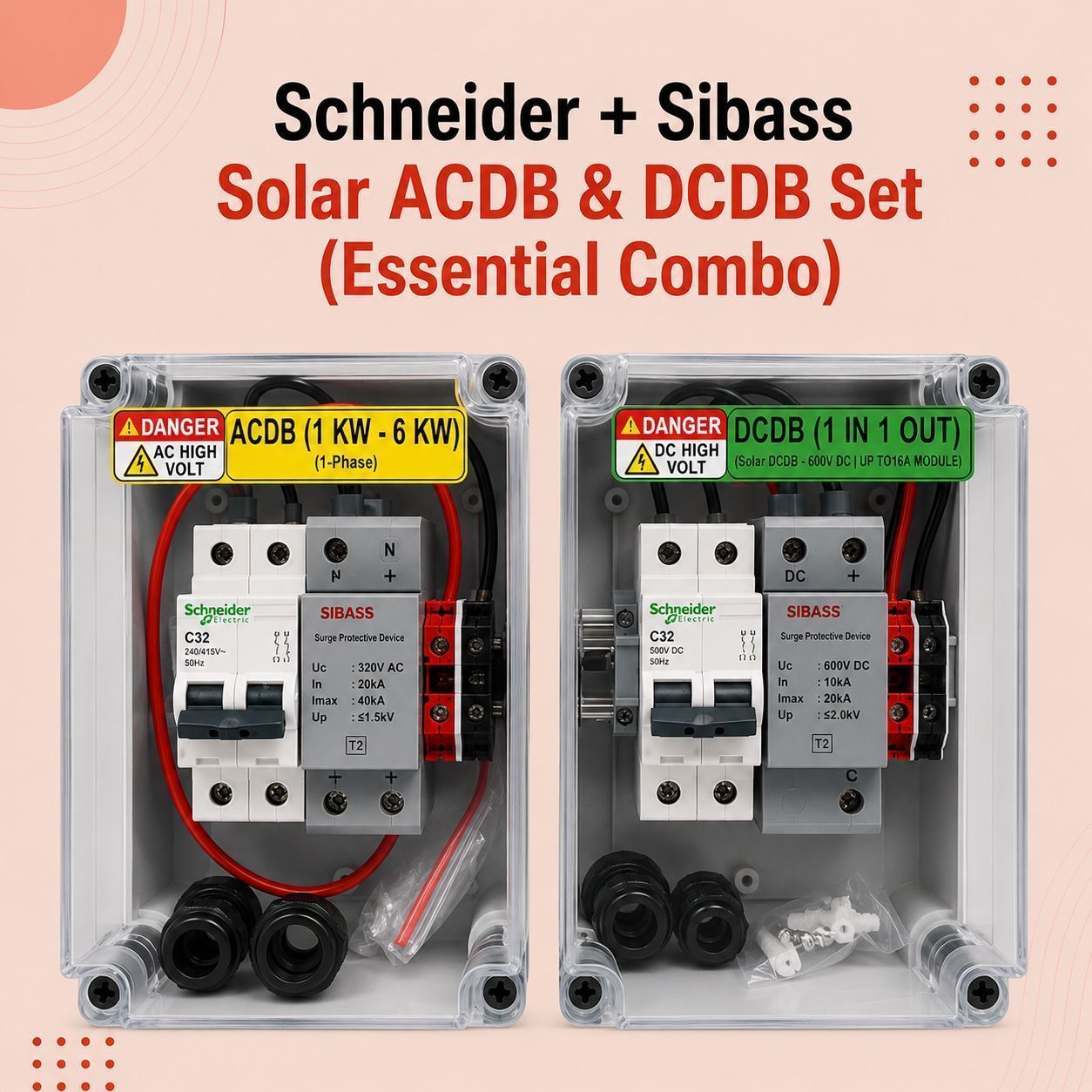 Schneider + Sibass Solar ACDB & DCDB Set (Essential Combo)