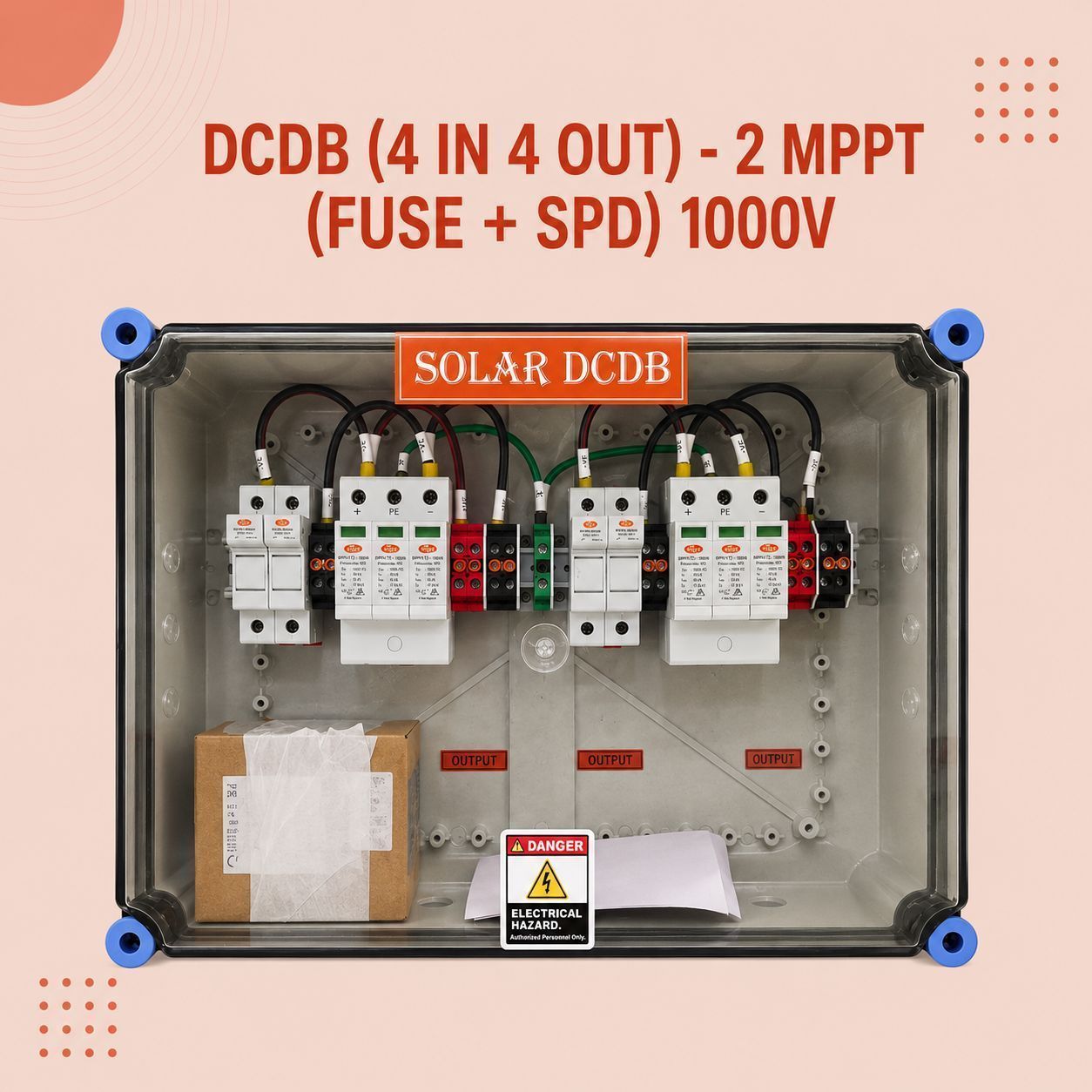 DCDB (4 IN 4 OUT)-2 MPPT (FUSE + SPD) 1000V