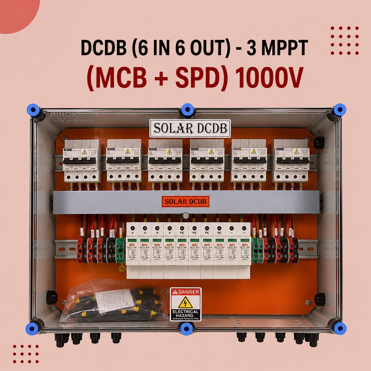 DCDB (6 IN 6 OUT)-3 MPPT (MCB + SPD) 1000V