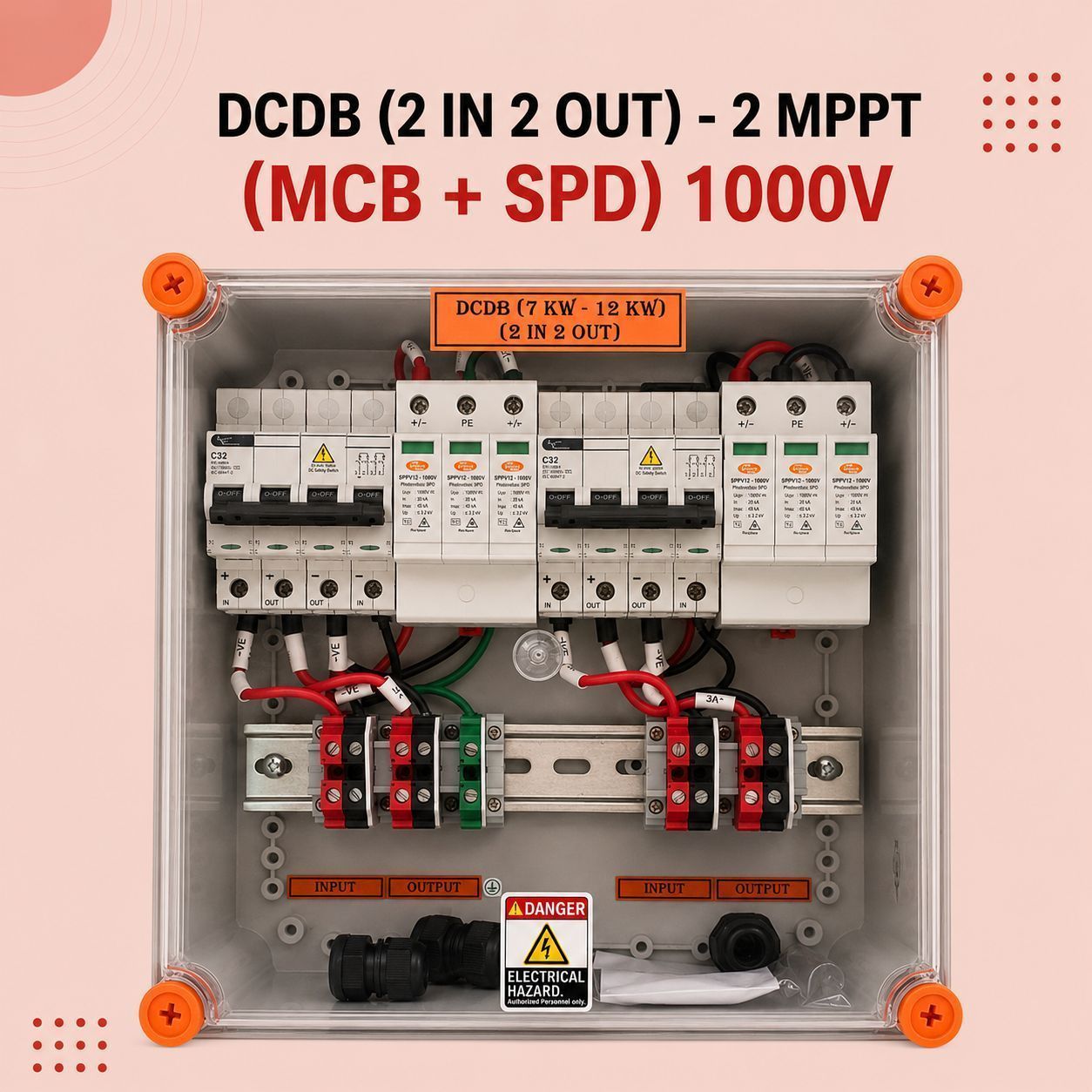DCDB (2 IN 2 OUT)- 2 MPPT (MCB + SPD) 1000V