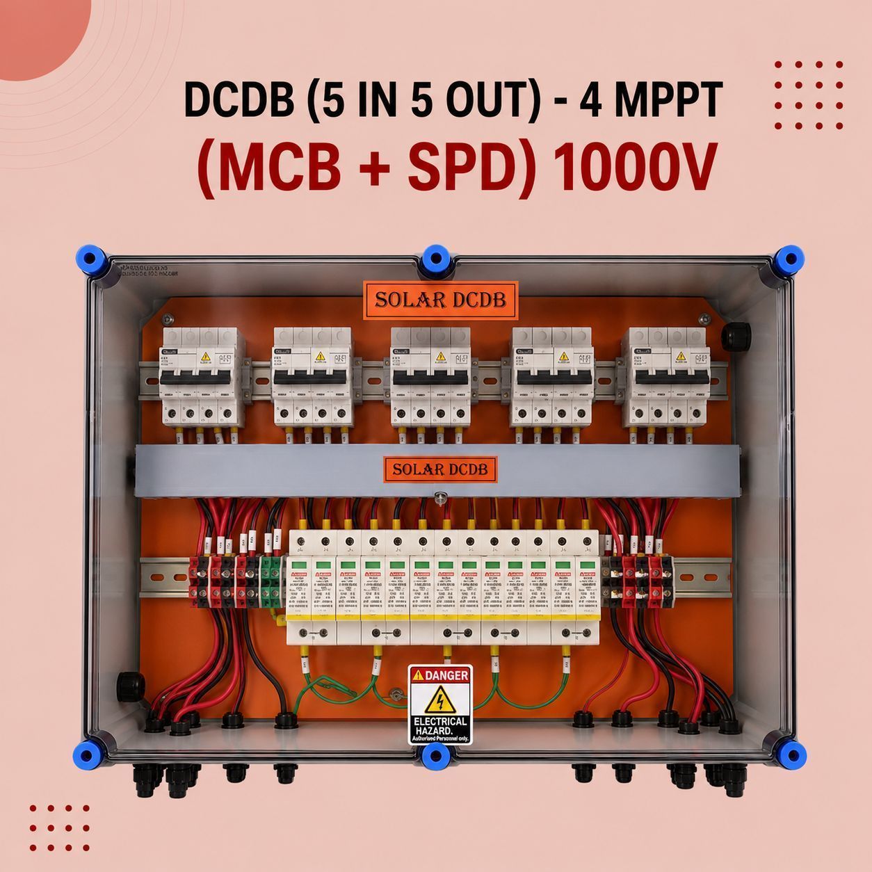 DCDB (5 IN 5 OUT)- 4 MPPT (MCB + SPD) 1000V