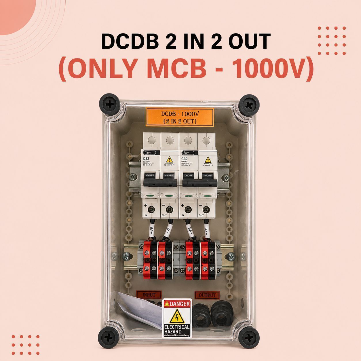 DCDB 2 IN 2 OUT (ONLY MCB – 1000V)
