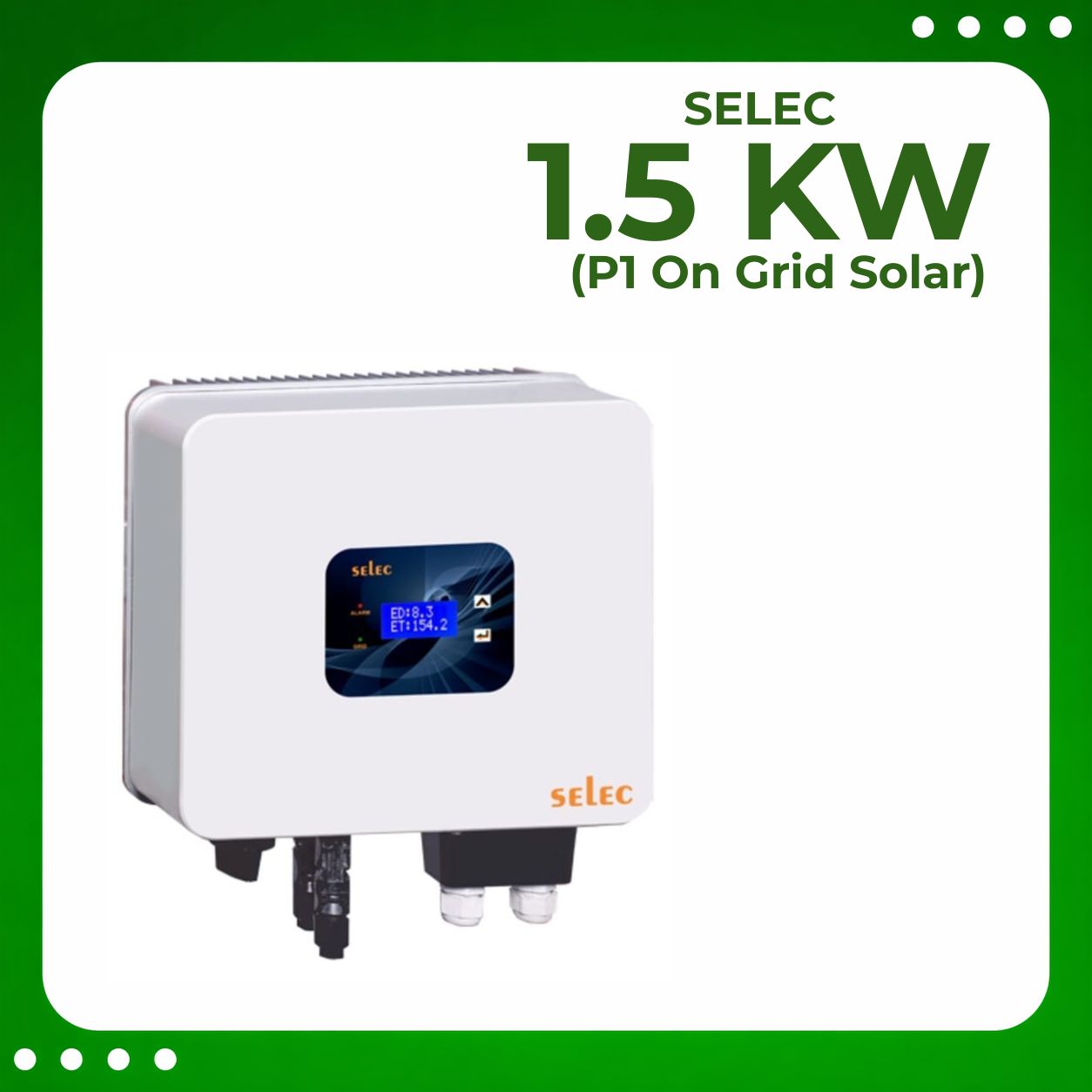 Selec Single Phase, 1.5 kW Solar On Grid Inverter, BIS Certified
