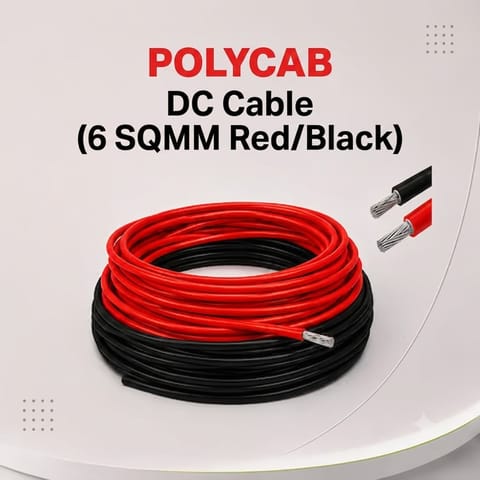 Polycab 6 SQ MM Red/Black DC cable
