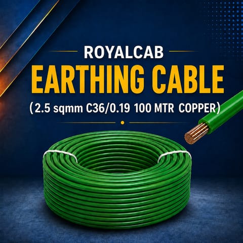 ROYALCAB Earthing Cable - 2.5 sqmm C36/0.19 (100 MTR) COPPER 