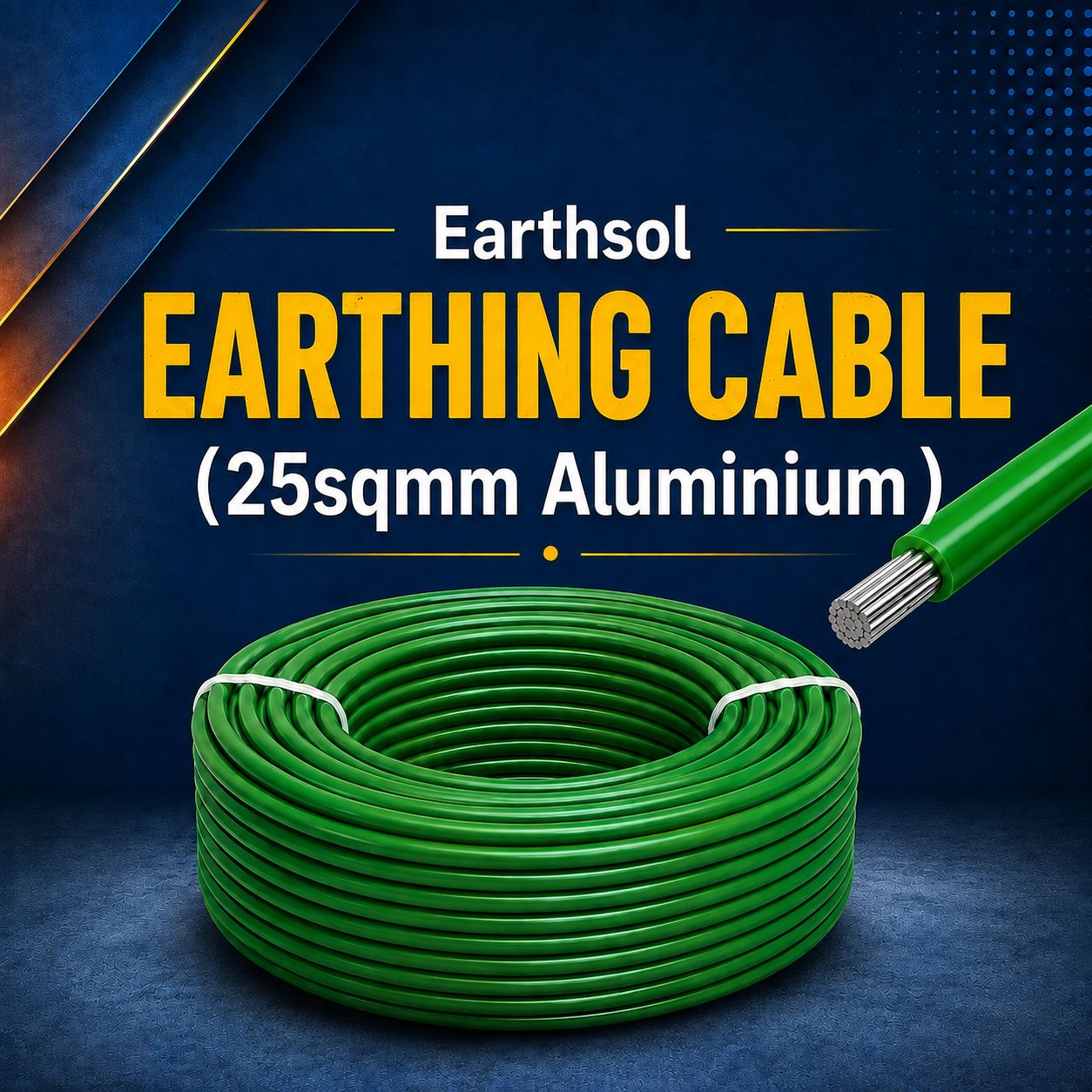 Earthsol 25sqmm Green Earthing Aluminium Cable