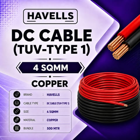 HAVELLS DC Cable - 4 sqmm TUV-TYPE 1 (500 MTR)